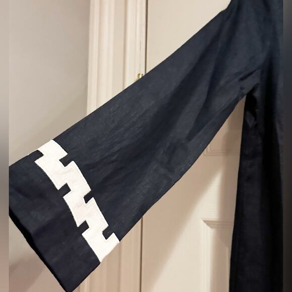 NWT Tuckernuck Atlantic Pacific Navy Blue White Embroidered Hartman Dress MEDIUM - Picture 6 of 16